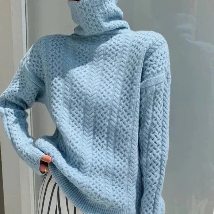 Gwenaelleh | Warmer Rollkragenpullover aus dicker Strickware