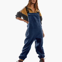 Alina | Verstellbarer Fleece-Overall aus Cordstoff – Marine