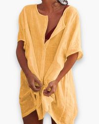 Damen Leichtes Strandkleid | Entspannt – Gelb