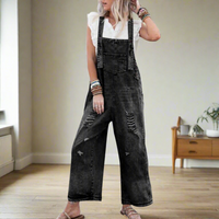 Sophie | Vintage Jumpsuit Damen verstellbar modern – Schwarz