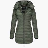 Hanna | Elegante Daunenjacke Luxus – Dunkelgrün