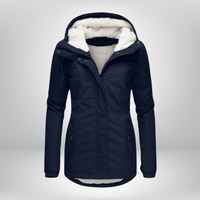 Winterjacke Damen mit Kapuze | Gefütterte Übergangsjacke – Blau