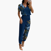 Henriette | Trendiges Set mit Bluse und Hose – Blau