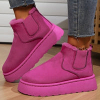 Maureen - Lässige Plüsch Stiefel – Dunkelrosa