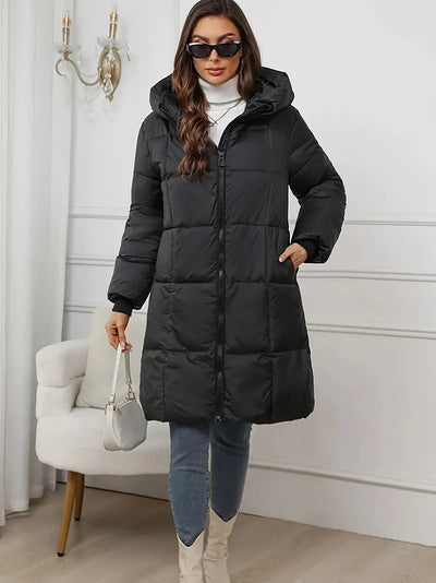 Keyven | Winter Luxe Lange Oberbekleidung mit Kapuze