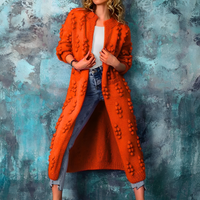 Damenmantel aus gestrickter  -ROWOHT – Orange