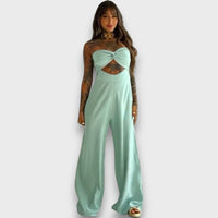 Salome – Jumpsuit mit Cut-out und Rückendetail – Mint