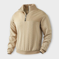 Rafael - eleganter Vintage Half-Zip Pullover – Khaki