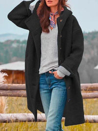 Meryl | Bequemer Mantel – Schwarz