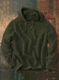 BRANT - STRICKPULLOVER MIT KAPUZE – Militärgrün