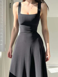 Verenar | Einfaches Kleid für Damen – Schwarz