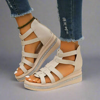 Minerva | Elegante Keilsandalen für ganztägigen Komfort – Beige