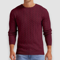 Lizo | Crew Neck Knit Sweater – Rot