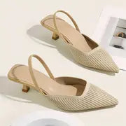 Chantalle - Summer Whisper, Elegante Damen-Slingback-Sandalen mit spitzem Zeh – Aprikose