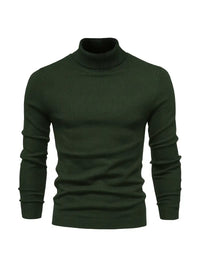 Pullover Herren Rollkragen Slim Fit | Langarm Smart Casual – Dunkelgrün