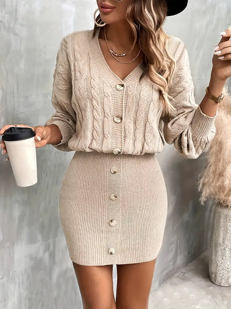 Zeis | Zeitloses Bodycon-Kleid mit V-Ausschnitt