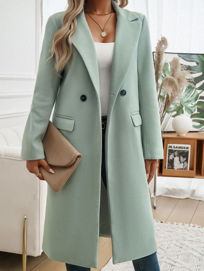 Irelitha | Damen Mantel mit Taschen, Kragen und langen Ärmeln
