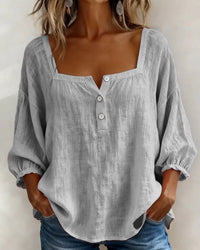 Zoe | Elegante Bluse Damen Eckiger Stil – Grau
