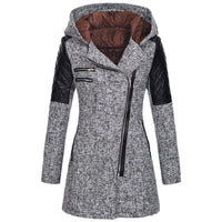 Rosemary | Winterjacke – Hellgrau (mit Samtkapuze)