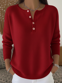 Belen - Softtouch-Henley-Sweatshirt – Rot