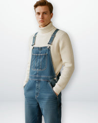 Jeans Latzhose für Herren mit verstellbaren Trägern - lang – Blau