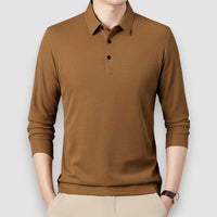 Zeno | Casual Long Sleeve Polo Shirt – Braun