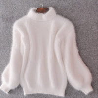 Emilie - Locker gestrickter Wollpullover – Weiß
