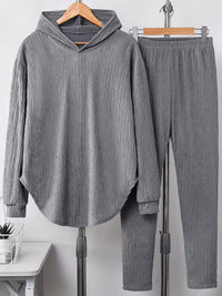 Berenika – Lässiges Kapuzen Top And Leggings – Grau