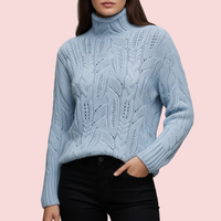 Selora Knit Turtleneck Sweater – Blau