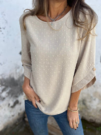BENEDICTE - LOCKERE BLUSE MIT ÄRMELN – Beige