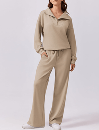 SASKIA - PULLOVER UND WEITE JOGGINGHOSE – Khaki