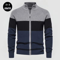 BASTIAN - STRICKPULLOVER MIT REISSVERSCHLUSS (1+1 GRATIS) – Hellgrau