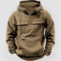DEREK - KAPUZENPULLOVER MIT GROẞEN TASCHEN – Khaki