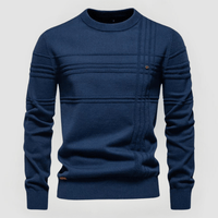 DAREK - STRICKPULLOVER MIT RUNDAUSSCHNITT – Marine