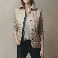 KRISTINA - GESTEPPTE TAILLIERTE JACKE – Khaki