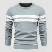 SALVATORE - ENG ANLIEGENDER STRICKPULLOVER – Hellblau
