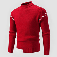 EBERHARD - PULLOVER ENG ANLIEGEND AUS RIPPGESTRICK – Rot