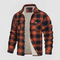 LUTZ - JACKE AUS FLEECE MIT KAROMUSTER – Orange