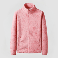 AYLA - FLEECEJACKE MIT FLORALEM MUSTER – Hellpink