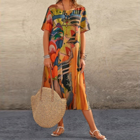 Mira™ - Lässiges Plus-Size Kleid mit Bindegürtel – Orange