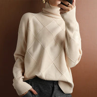 Rollkragen Pullover Damen Strick | Oversize & Weich – Beige