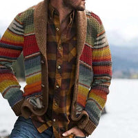 Warme Strickjacke Herren | Lässige – Mehrfarbig
