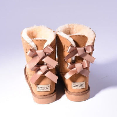 Lela | Warme Schneestiefel mit Fell und Schleifen für Frauen