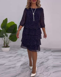 Rebekka - Schichtkleid mit Polka Dots – Marine