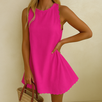 Emma™ | Schickes Kleid mit gewelltem Saum – Rosa