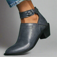 Renata | Mid-Toe Singles mit Blockabsatz – Komfort und Stil – Dunkelblau
