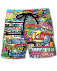 Herren Trendige Graffiti Badeshorts | Bequem und Schnell Trocknend – Mehrfarbig