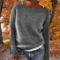 Gemütlicher Strickpullover – Mühelose Wärme mit Entspanntem Charme – Grau
