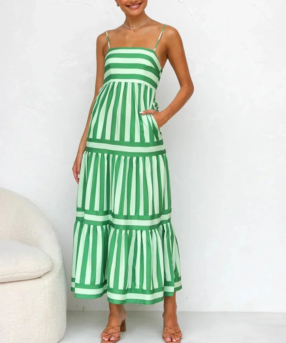 Nina - Vintage Rückenfreies Maxikleid