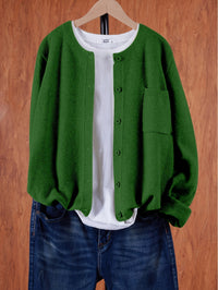 Poppy - Oversize Casual Strickjacke – Grün